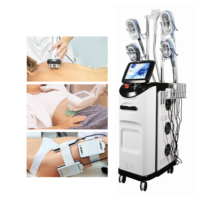 A máquina de 360 Cryolipolysis combinada com o punho do RF para a cara e a gordura corporal reduzem-se